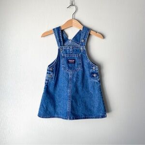 Vintage Y2K OshKosh B'Gosh Pink Label Denim Overall Dress Jumper 2T